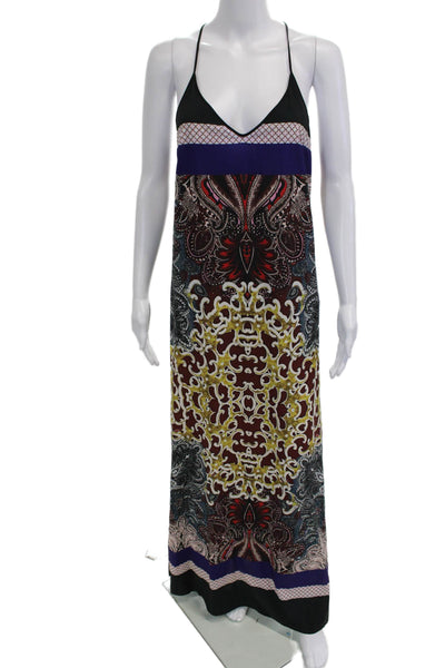 Clover Canyon Womens Spaghetti Strap Abstract Midi Dress Multicolored Size XS