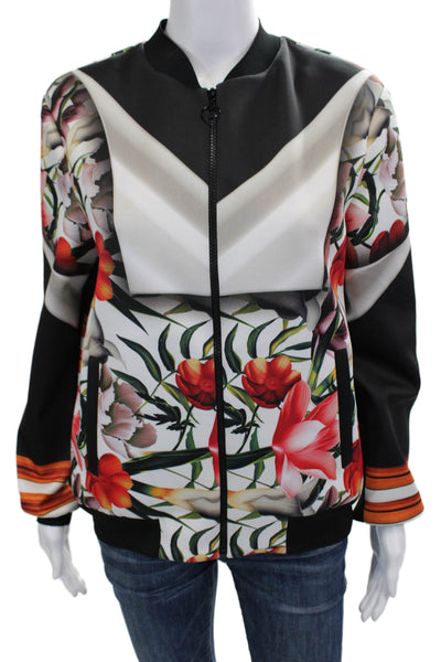 Clover Canyon Womens Full Zip Floral Print Bomber Jacket Multi Size S