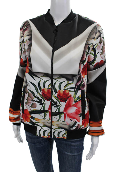 Clover Canyon Womens Full Zip Floral Print Bomber Jacket Multi Size S