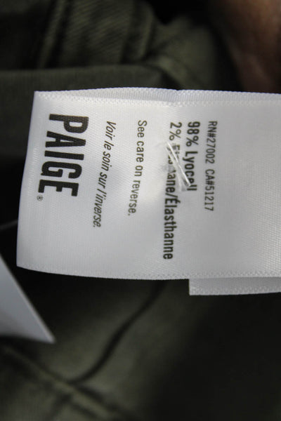 Paige Black Label Womens Long Sleeves Button Down Shirt Green Size Small