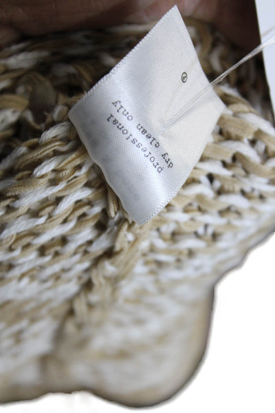 Rag & Bone Womens Striped Woven Sweater Beige White Cotton Size Medium