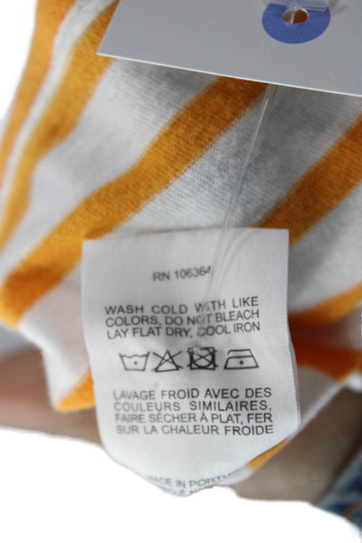 Kule Womens Striped Sleeveless Maxi Dress White Yellow Cotton Size Medium