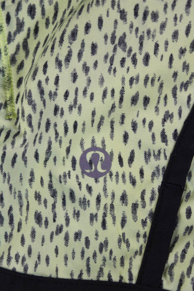 Lululemon Womens Elastic Waist Spotted Print Athletic Shorts Neon Green Size S