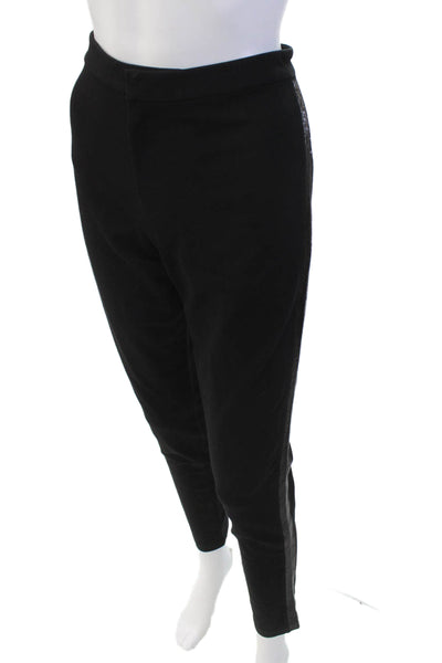 Ralph Lauren Womens Beaded Side Detail Skinny Leg Pants Solid Black Size M