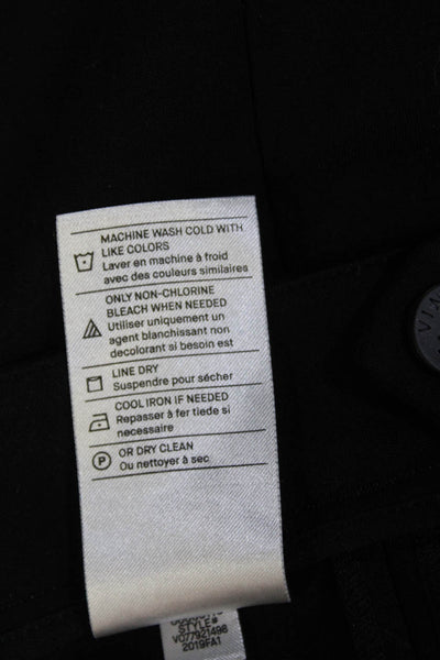 Vince Womens Zippered Straight Legged Casual Pants Solid Black Size 6