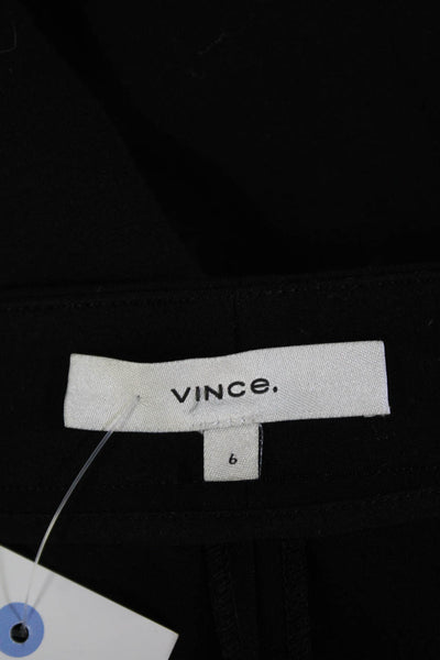 Vince Womens Zippered Straight Legged Casual Pants Solid Black Size 6