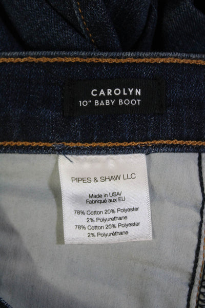 Veronica Beard Womens Cotton Striped Waist Boot Cut Jeans Blue Size 25