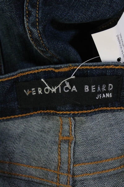 Veronica Beard Womens Cotton Striped Waist Boot Cut Jeans Blue Size 25
