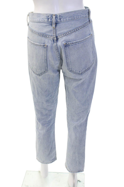 Agolde Womens Cotton Distressed Detail Five Pocket Buttoned Jeans Blue Size 26