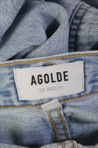 Agolde Womens Cotton Distressed Detail Five Pocket Buttoned Jeans Blue Size 26