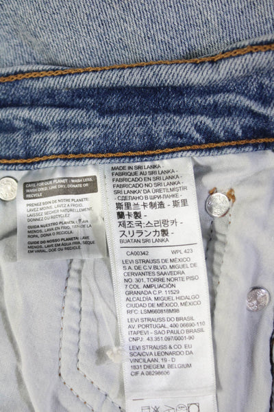 Levis Womens Cotton Buttoned Five Pocket Distressed Detail Jeans Blue Size 26