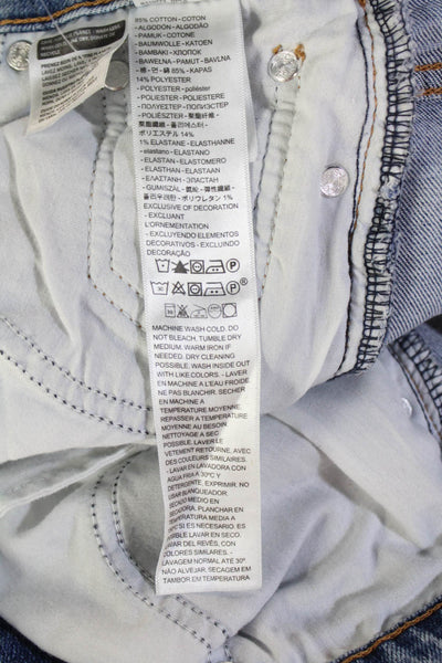 Levis Womens Cotton Buttoned Five Pocket Distressed Detail Jeans Blue Size 26
