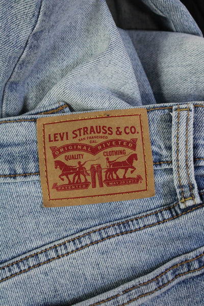 Levis Womens Cotton Buttoned Five Pocket Distressed Detail Jeans Blue Size 26