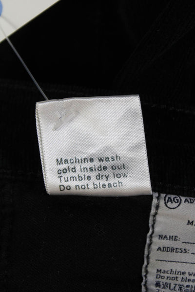 AG Adriano Goldschmied Womens Cotton Corduroy Cigarette Leg Pants Black Size 25