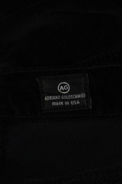 AG Adriano Goldschmied Womens Cotton Corduroy Cigarette Leg Pants Black Size 25