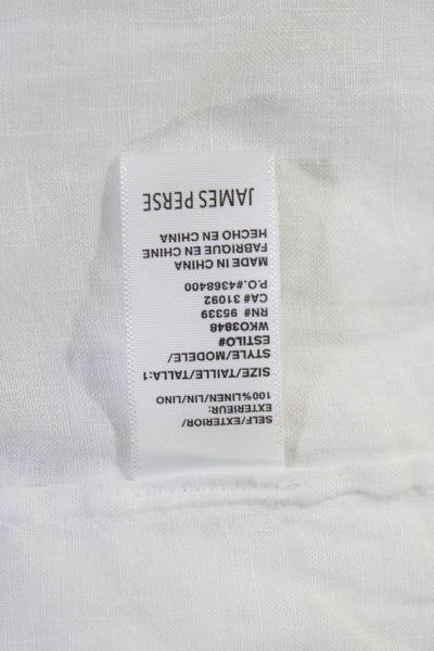 James Perse Womens Round Neck Sleevless Gathered Detail Blouse White Size 1