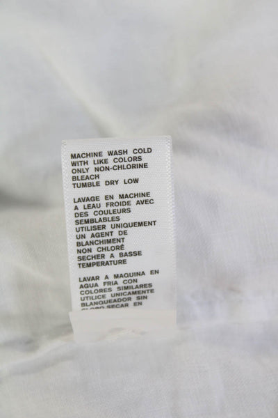 James Perse Womens Round Neck Sleevless Gathered Detail Blouse White Size 1