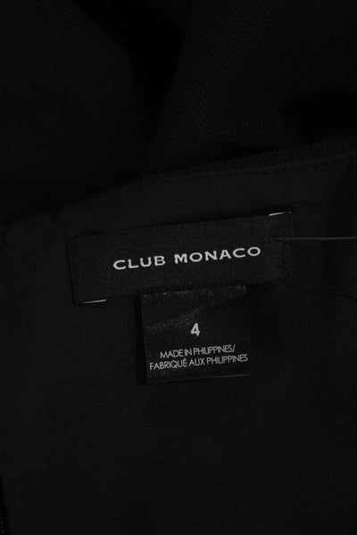 Club Monaco Womens Layered Zip Back Sleeveless Pique Romper Black Size 4