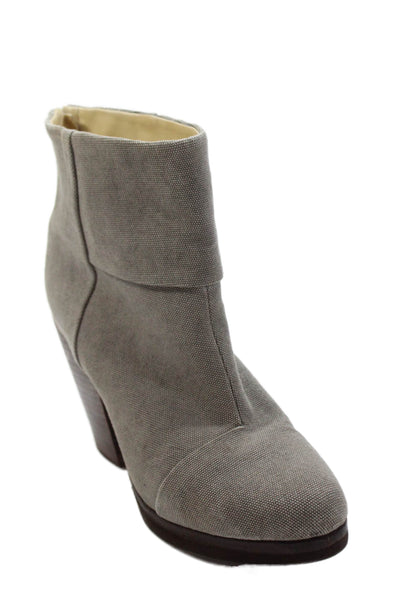 Rag & Bone Womens Zip Up Round Toe Ankle Boots Grey Size 38.5 8.5