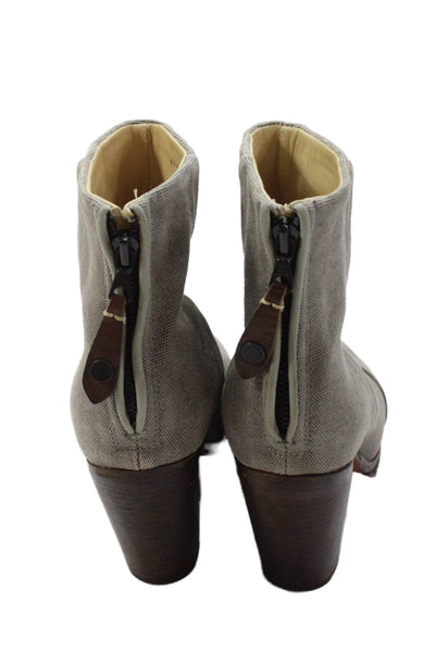 Rag & Bone Womens Zip Up Round Toe Ankle Boots Grey Size 38.5 8.5