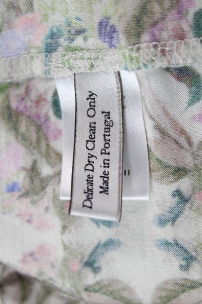 Erdem Womens Short Sleeve Scoop Neck Floral Knit Dress White Multi Size 6