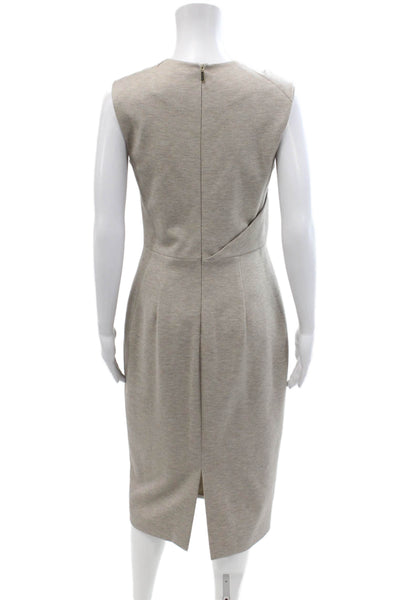 Jason Wu Womens Back Zip Sleeveless V Neck Sheath Dress Brown Size 6