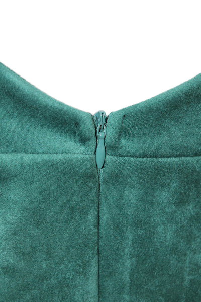 Superdown Womens Back Zip Spaghetti Strap V Neck Mini Dress Green Size Small