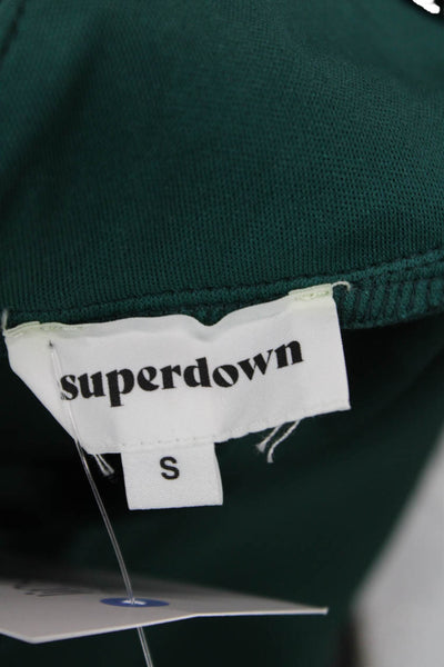 Superdown Womens Back Zip Spaghetti Strap V Neck Mini Dress Green Size Small