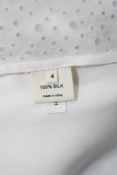 L Agence Womens Scoop Neck Studded Silk Tank Top White Size 4