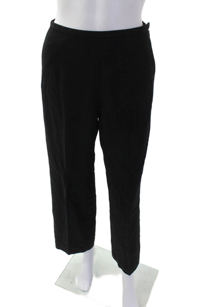 Talbots Womens Wool Pleated Zip Tapered Leg Dress Pants Black Size 02