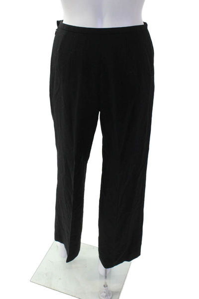 Talbots Womens Wool Pleated Zip Tapered Leg Dress Pants Black Size 02