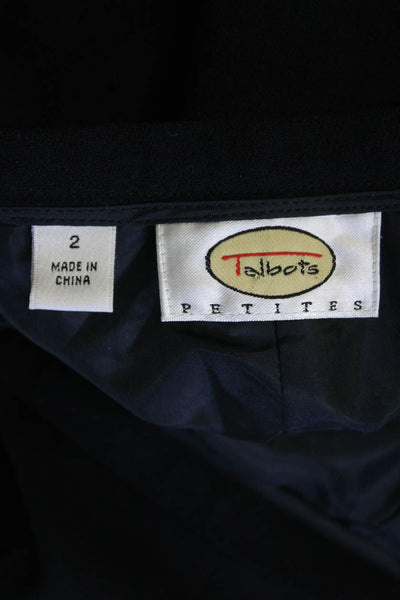 Talbots Womens Wool Pleated Zip Tapered Leg Dress Pants Black Size 02