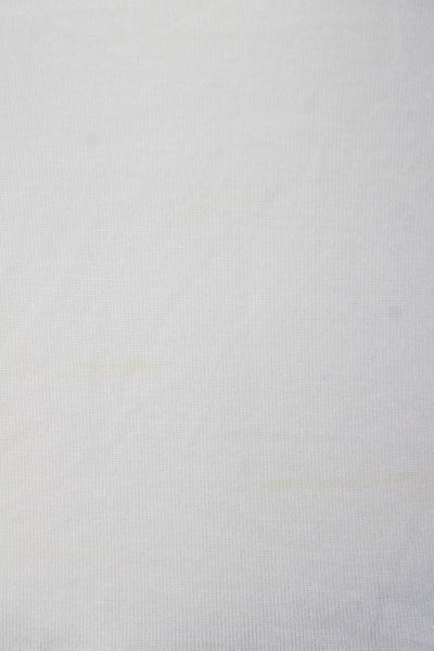 DKNY Womens Long Sleeve Sequence Round Neck Top White Size XS