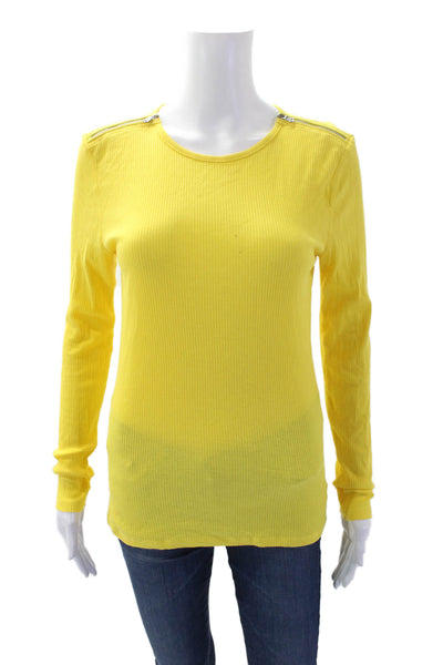 Lauren Ralph Lauren Green Label Womens Long Sleeve Knit Top Yellow Size M
