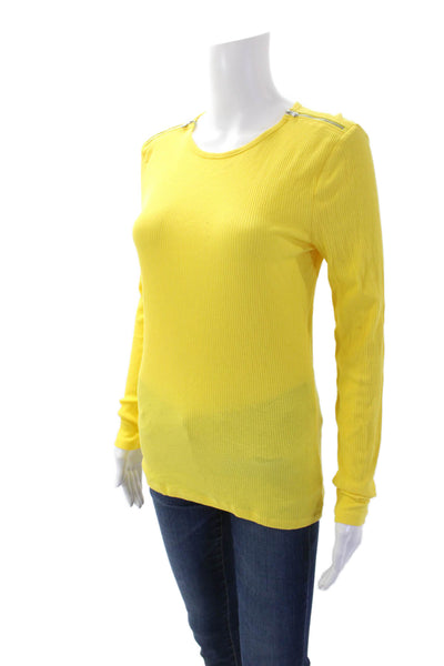 Lauren Ralph Lauren Green Label Womens Long Sleeve Knit Top Yellow Size M