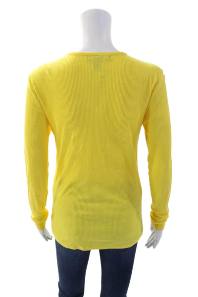 Lauren Ralph Lauren Green Label Womens Long Sleeve Knit Top Yellow Size M
