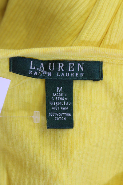 Lauren Ralph Lauren Green Label Womens Long Sleeve Knit Top Yellow Size M