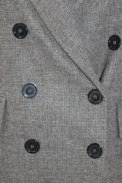 Zara Womens Textured Collared Button Lined Blazer Brown Size S