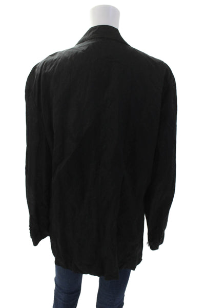 Zara Womens Textured Long Sleeve Button Blouse Black Size S