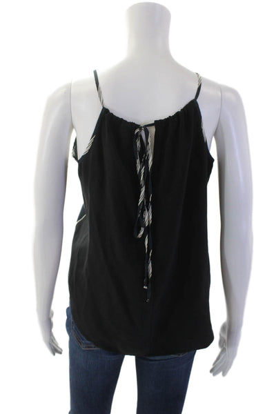 Mason Womens Silk V Neck Striped Sleeveless Cami Blue Size 4