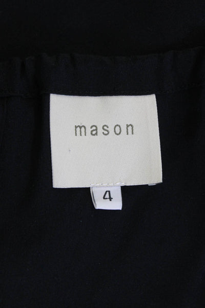 Mason Womens Silk V Neck Striped Sleeveless Cami Blue Size 4