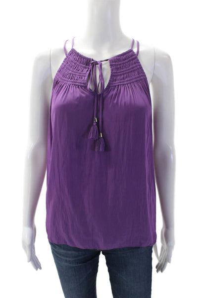 Ramy Brook Womens Sleeveless Halter Neck Blouse Purple Size XS