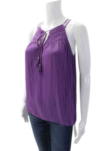 Ramy Brook Womens Sleeveless Halter Neck Blouse Purple Size XS