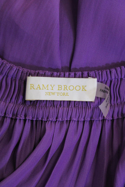 Ramy Brook Womens Sleeveless Halter Neck Blouse Purple Size XS