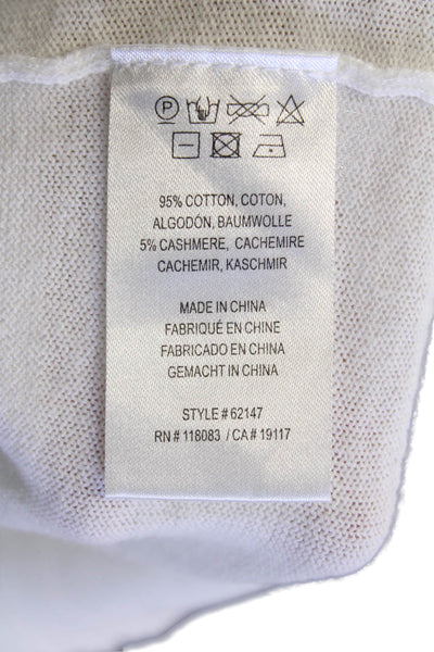 Minnie Rose Womens Cotton Distressed Hem Knit Tank White Size XS
