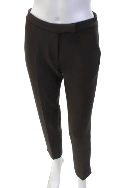 Peserico Womens High Rise Creased Slim Leg Dress Pants Brown Size EUR 38