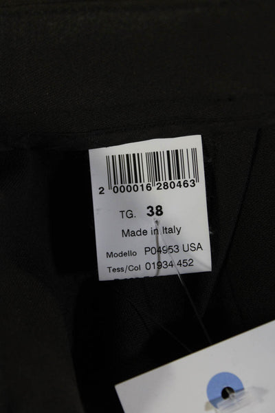 Peserico Womens High Rise Creased Slim Leg Dress Pants Brown Size EUR 38