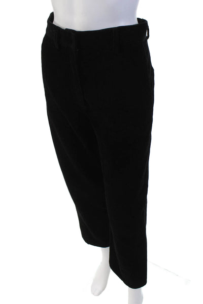 Hache Womens High Rise Slim Leg Corduroy Pants Black Size EUR 40