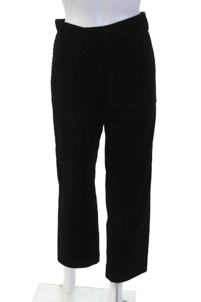 Hache Womens High Rise Slim Leg Corduroy Pants Black Size EUR 40
