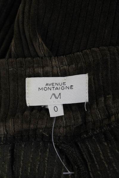 Avenue Montaigne Womens Pull On High Rise Wide Leg Pants Brown Size 0